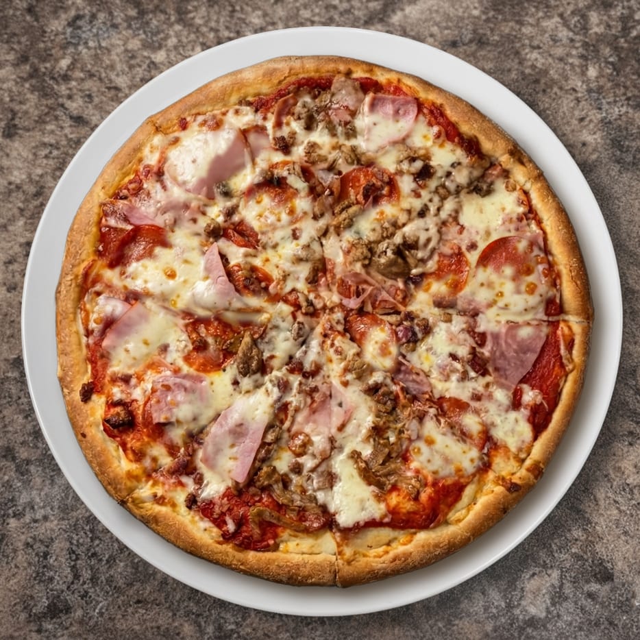 Meat Lover Pan Pizza.