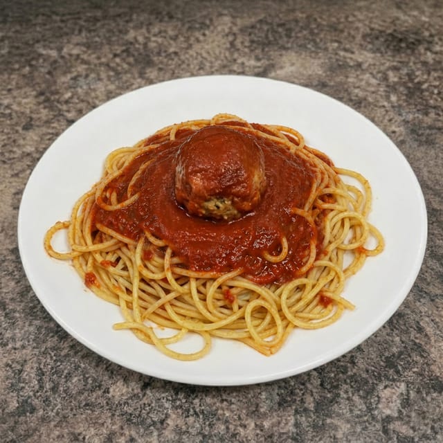 Kid's Spaghetti with Meatballs.
