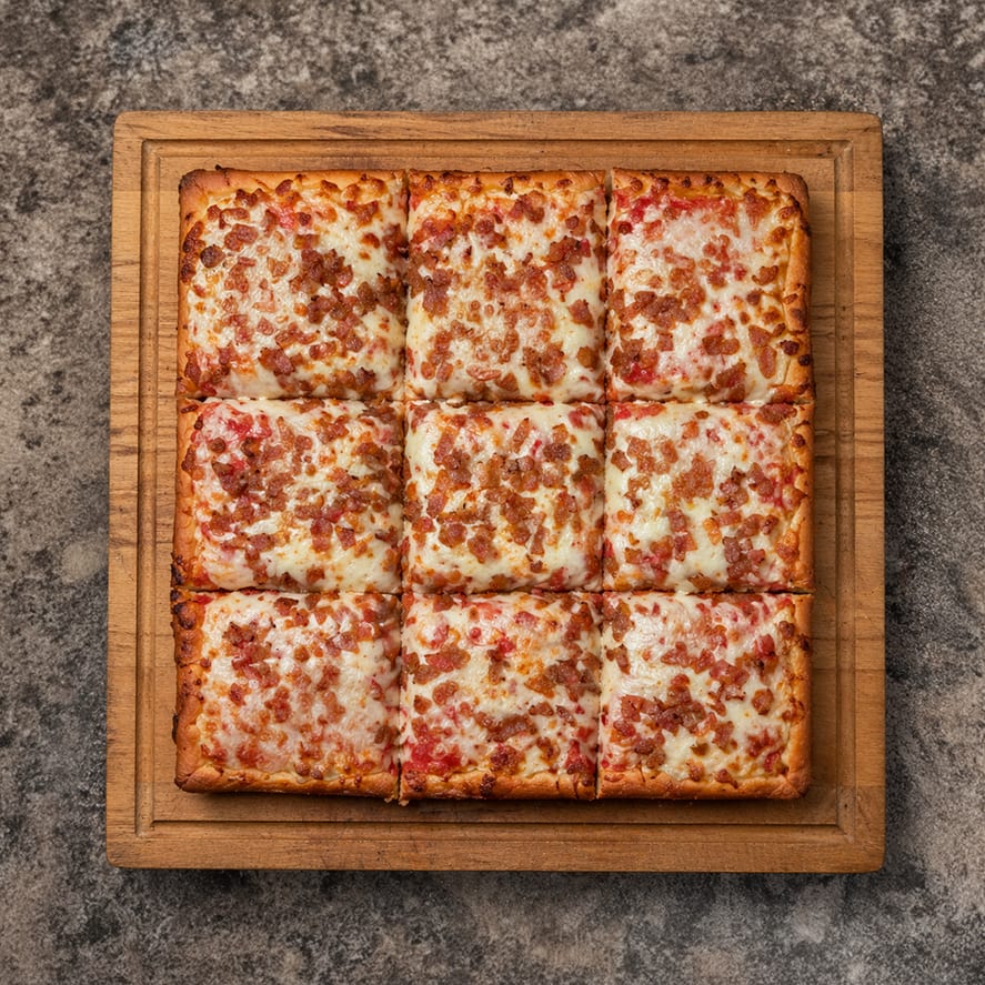 Plain Square Sicilian Pizza.