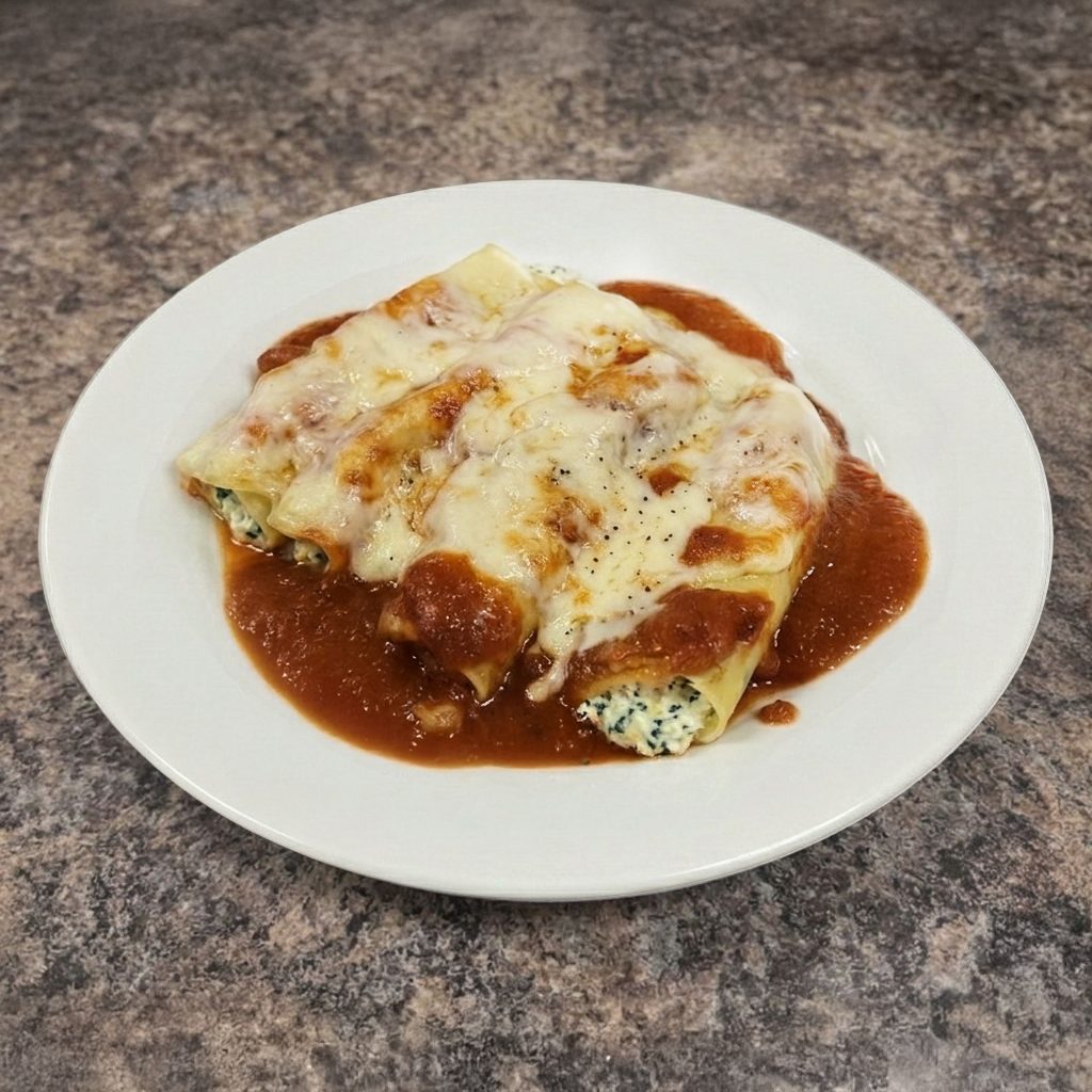 Baked Manicotti.