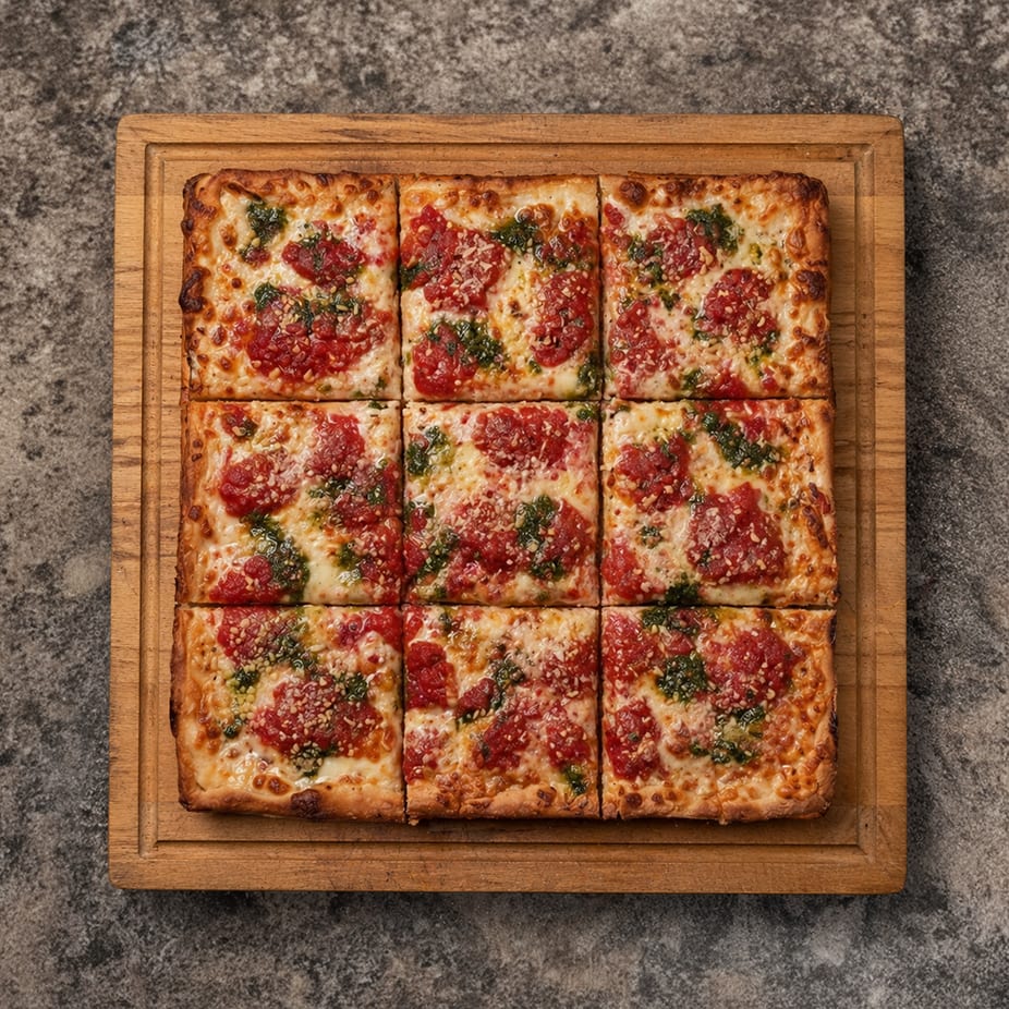 Grandpa Pie Sicilian Square Pizza.